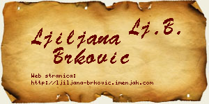 Ljiljana Brković vizit kartica